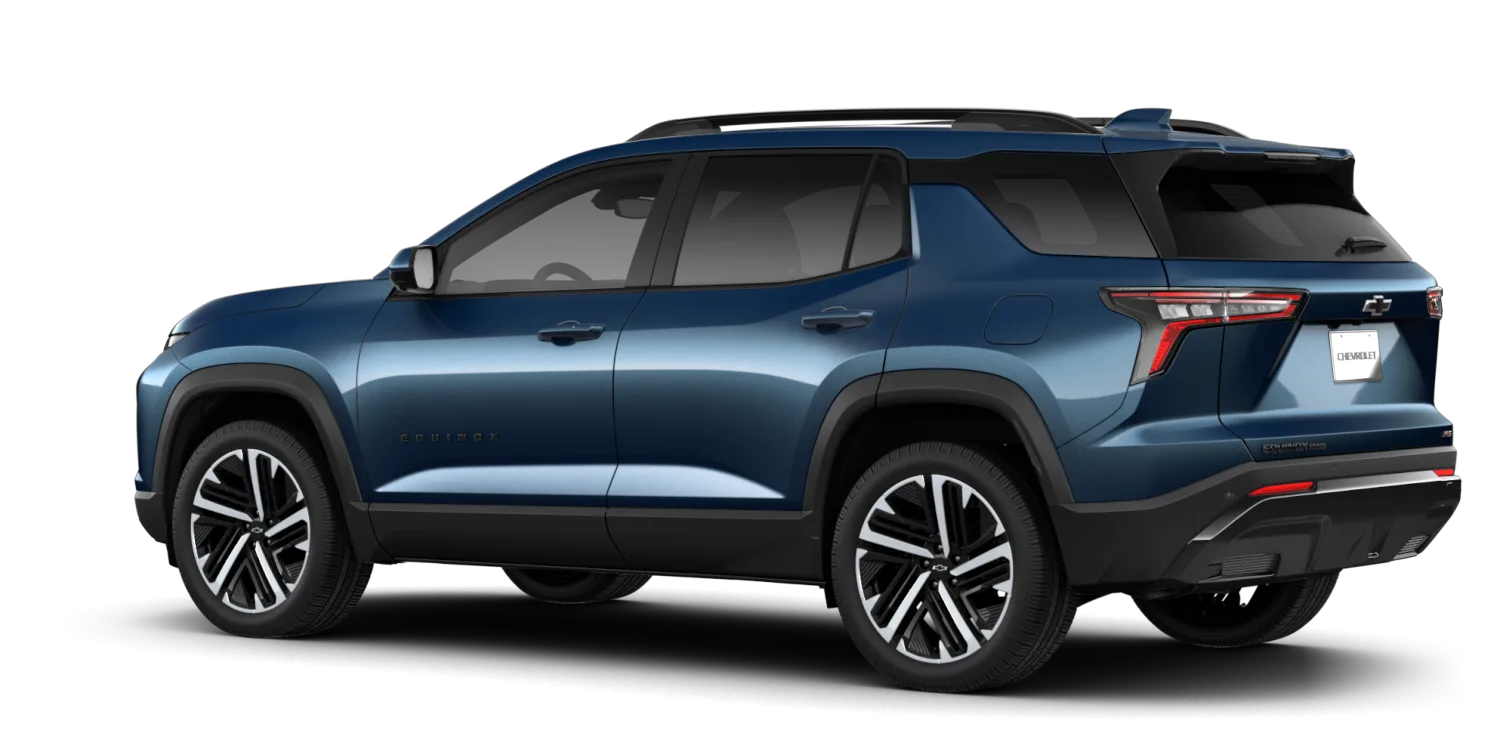 2027 Chevrolet Equinox RS in Lakeshore Blue Metallic, GMC studio render, in stock at Charlie Obaugh in Staunton, Virginia