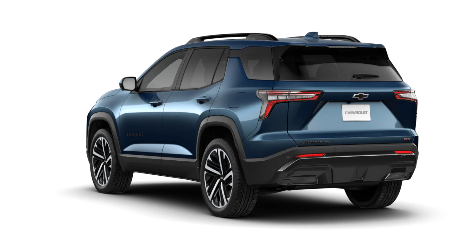 2027 Chevrolet Equinox RS in Lakeshore Blue Metallic, GMC studio render, in stock at Charlie Obaugh in Staunton, Virginia