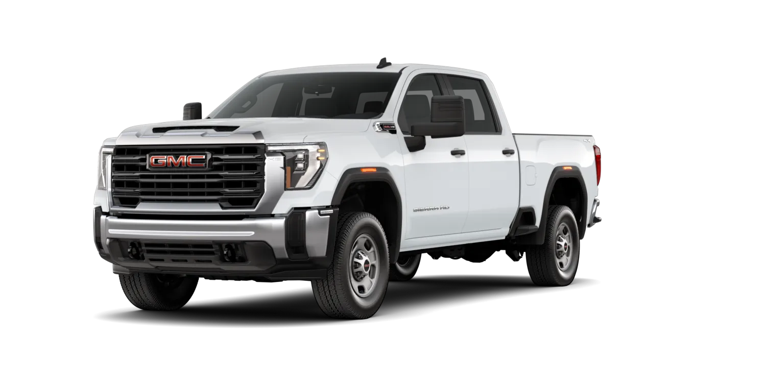 2026 GMC Sierra 2500HD Pro in Summit White, GMC studio render, in stock at Charlie Obaugh in Staunton, Virginia