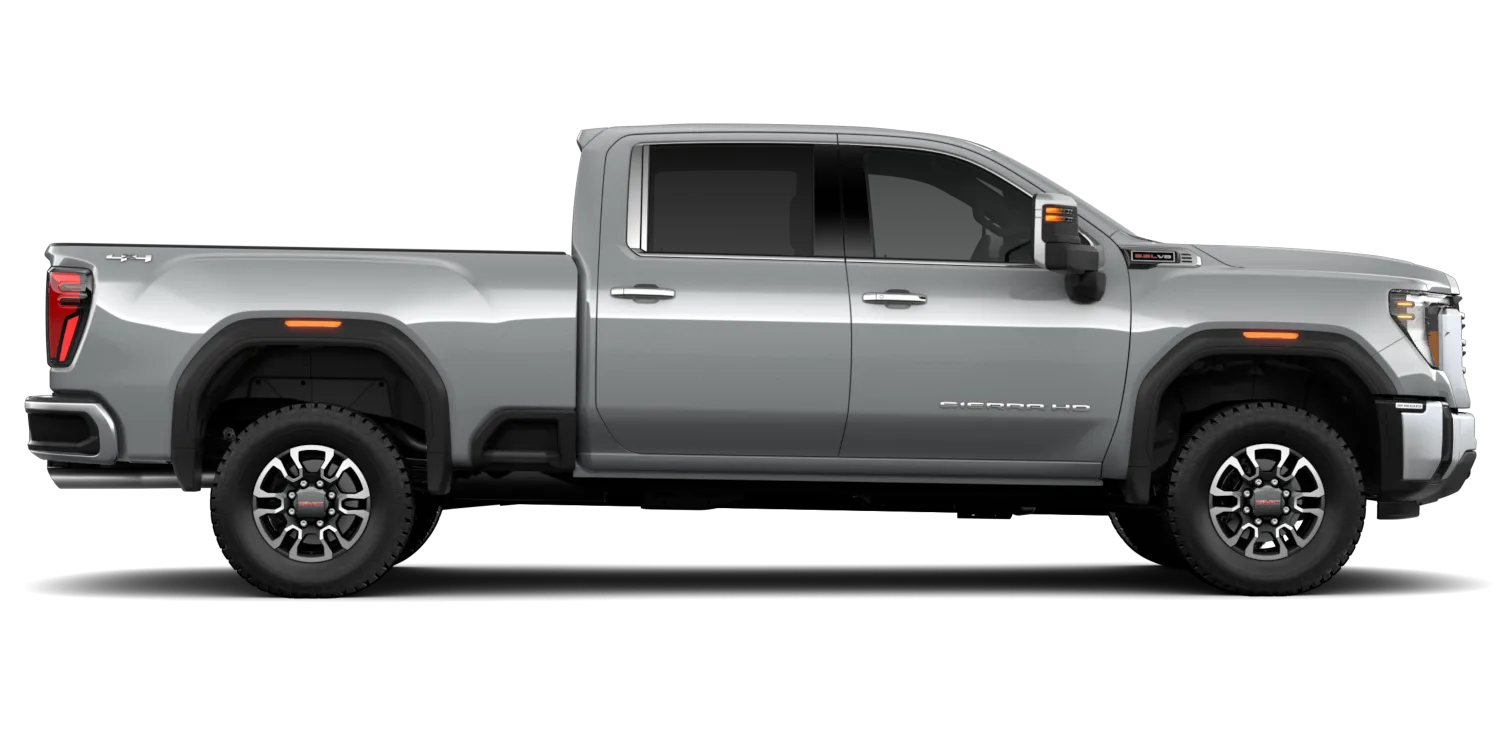 2026 GMC Sierra 2500HD SLT in Sterling Metallic, GMC studio render, in stock at Charlie Obaugh in Staunton, Virginia