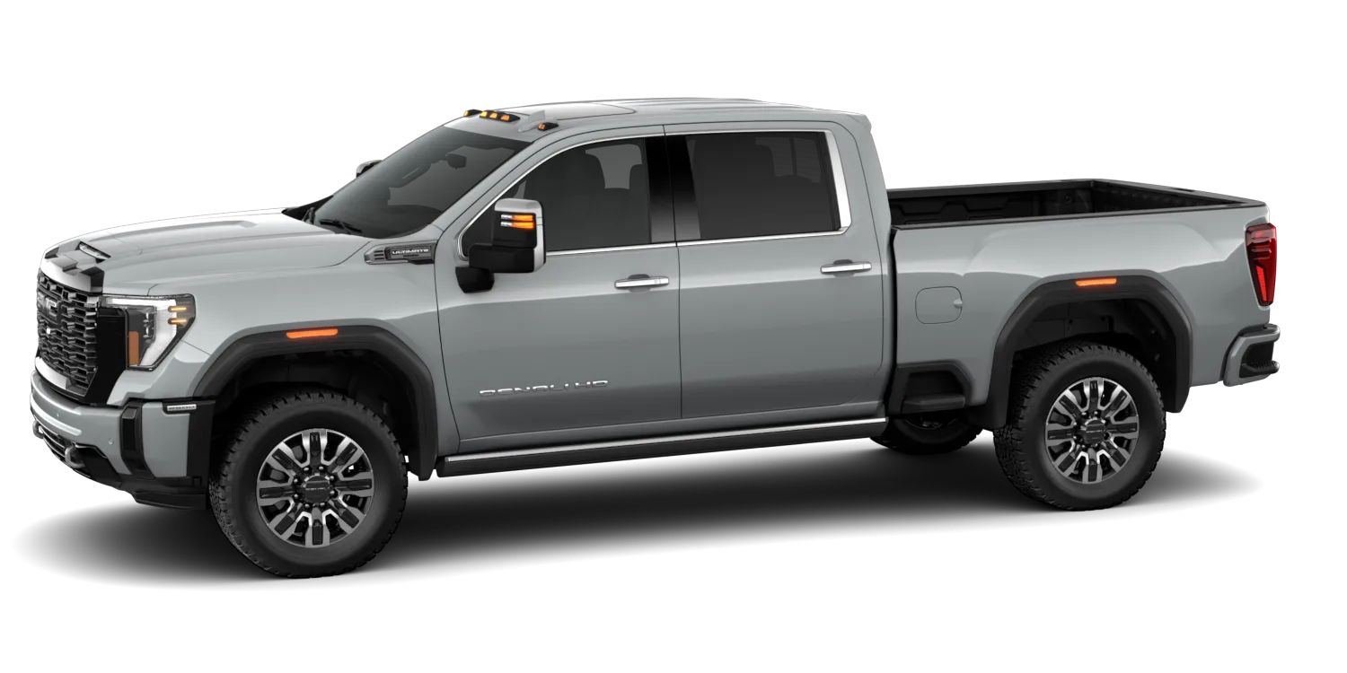 2026 GMC Sierra 3500HD Denali Ultimate in Sterling Metallic, GMC studio render, in stock at Charlie Obaugh in Staunton, Virginia