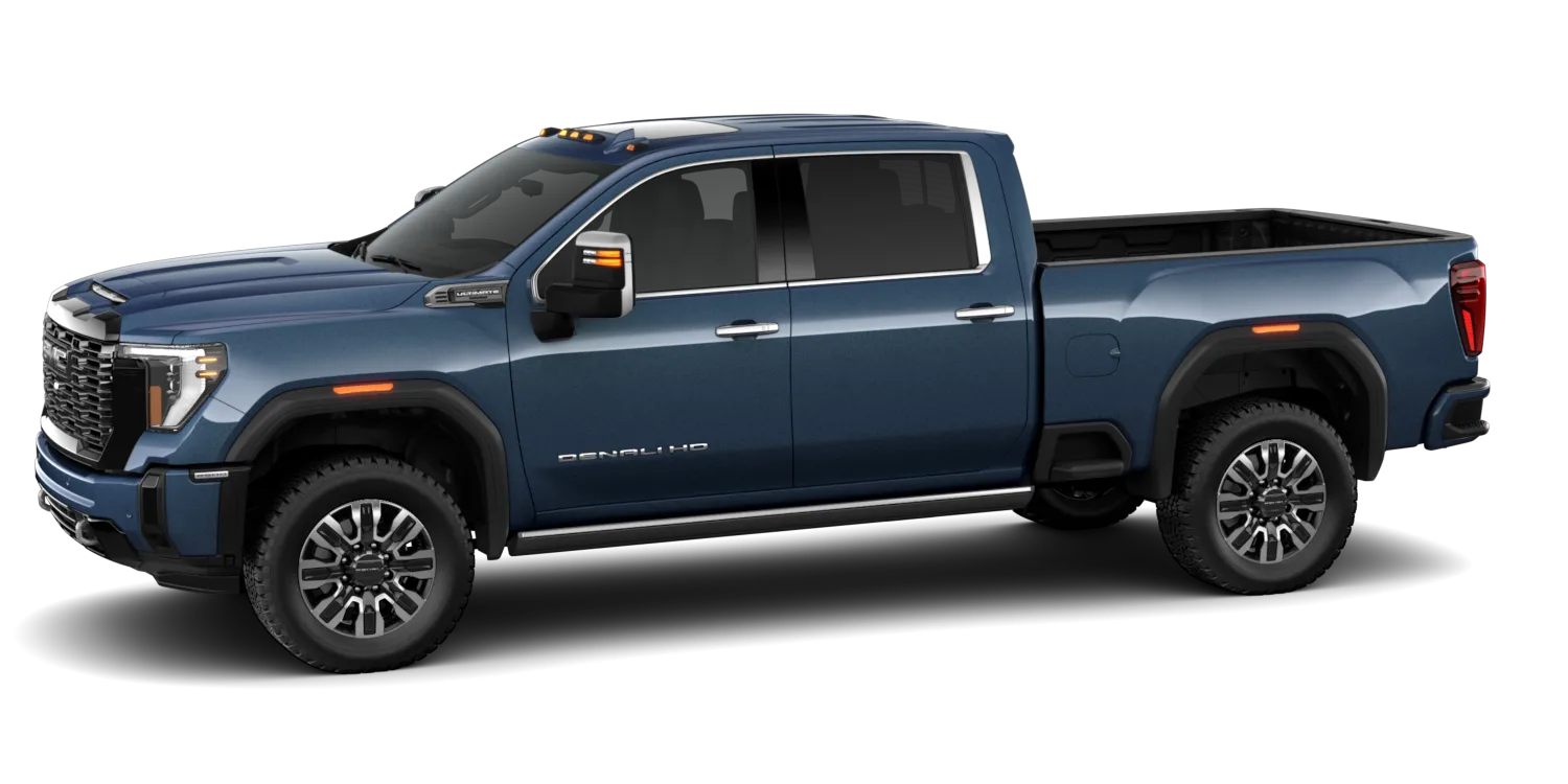 2026 GMC Sierra 3500HD Denali Ultimate in Downpour Metallic, GMC studio render, in stock at Charlie Obaugh in Staunton, Virginia