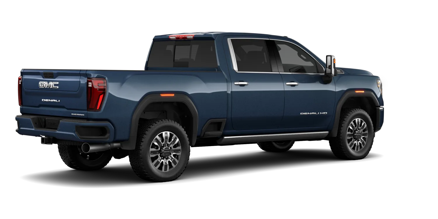 2026 GMC Sierra 3500HD Denali Ultimate in Downpour Metallic, GMC studio render, in stock at Charlie Obaugh in Staunton, Virginia