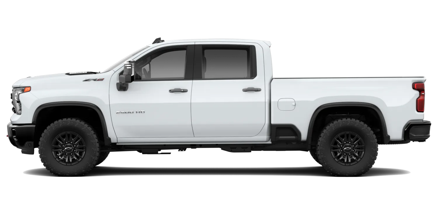2026 Chevrolet Silverado 2500HD ZR2 in Summit White, GMC studio render, in stock at Charlie Obaugh in Staunton, Virginia