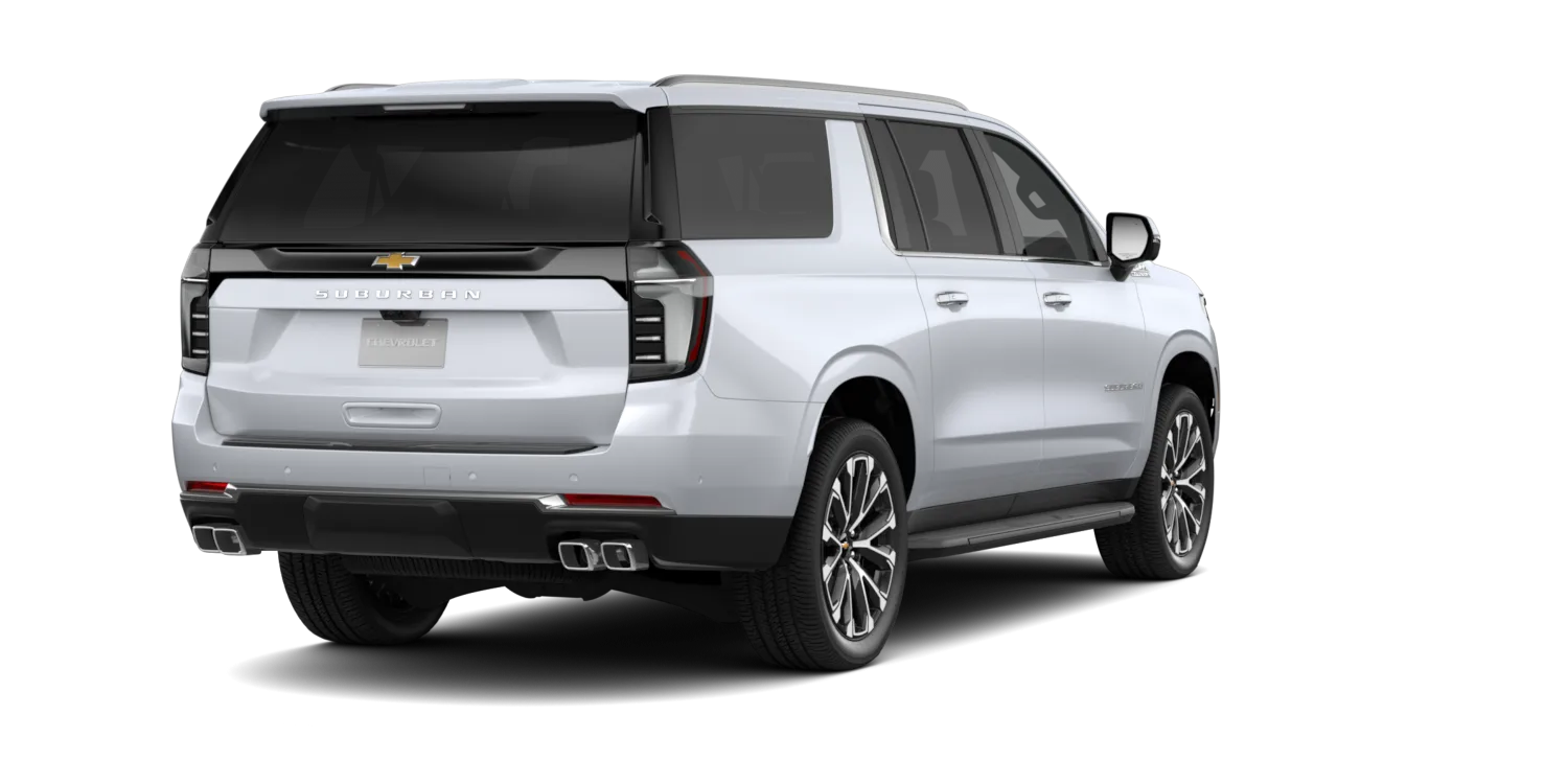 2027 Chevrolet Suburban High Country in Polar White Tricoat, GMC studio render, in stock at Charlie Obaugh in Staunton, Virginia