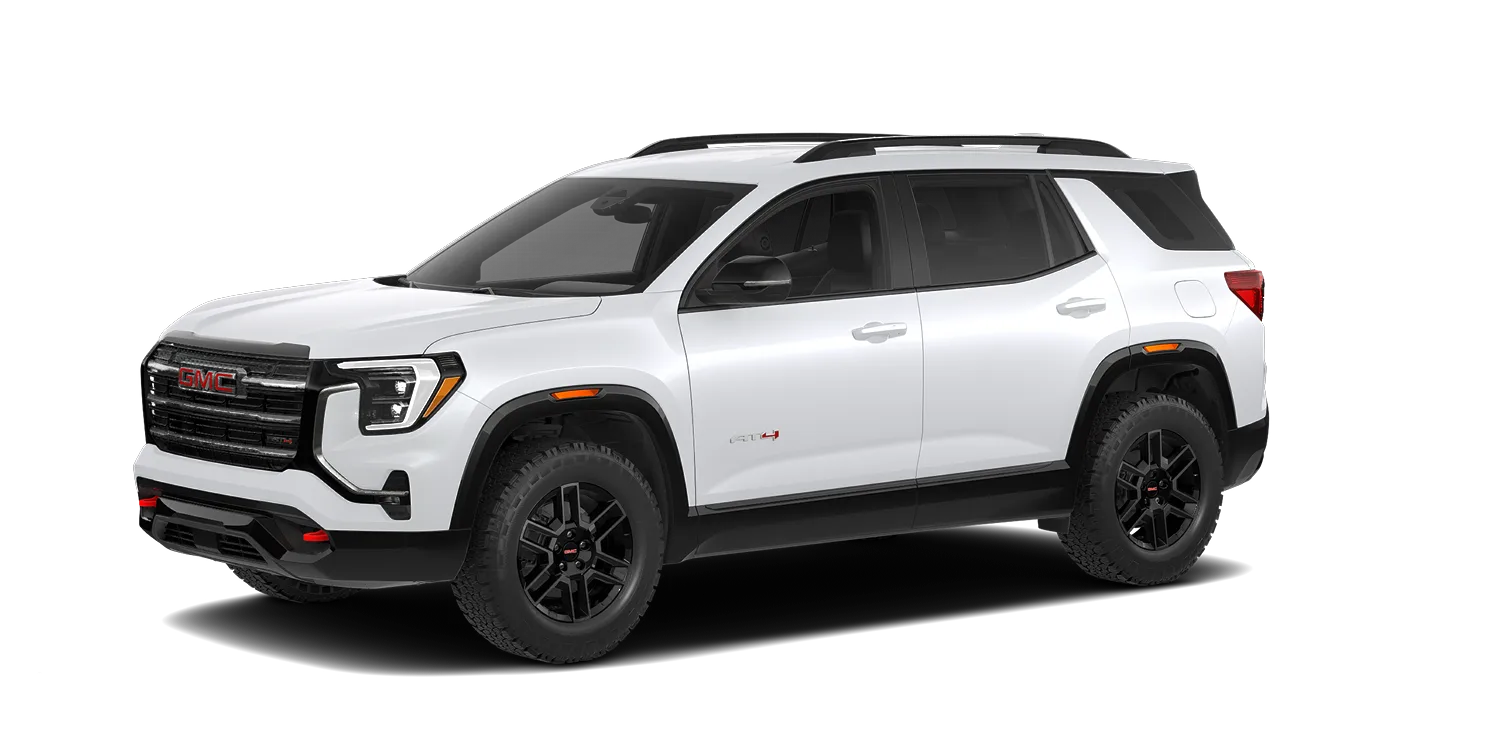 2027 GMC Terrain AT4 in Summit White, GMC studio render, in stock at Charlie Obaugh in Staunton, Virginia