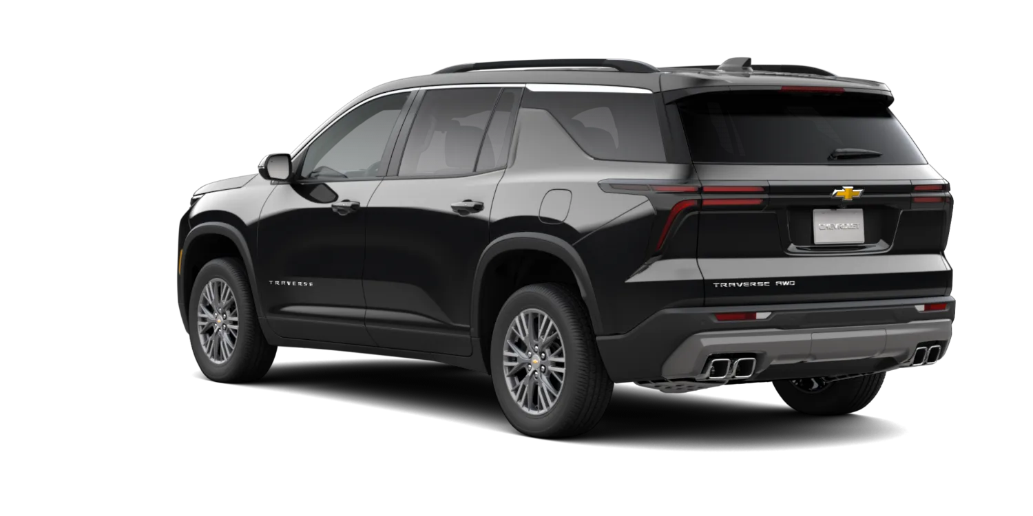 2027 Chevrolet Traverse LT in Mosaic Black Metallic, GMC studio render, in stock at Charlie Obaugh in Staunton, Virginia