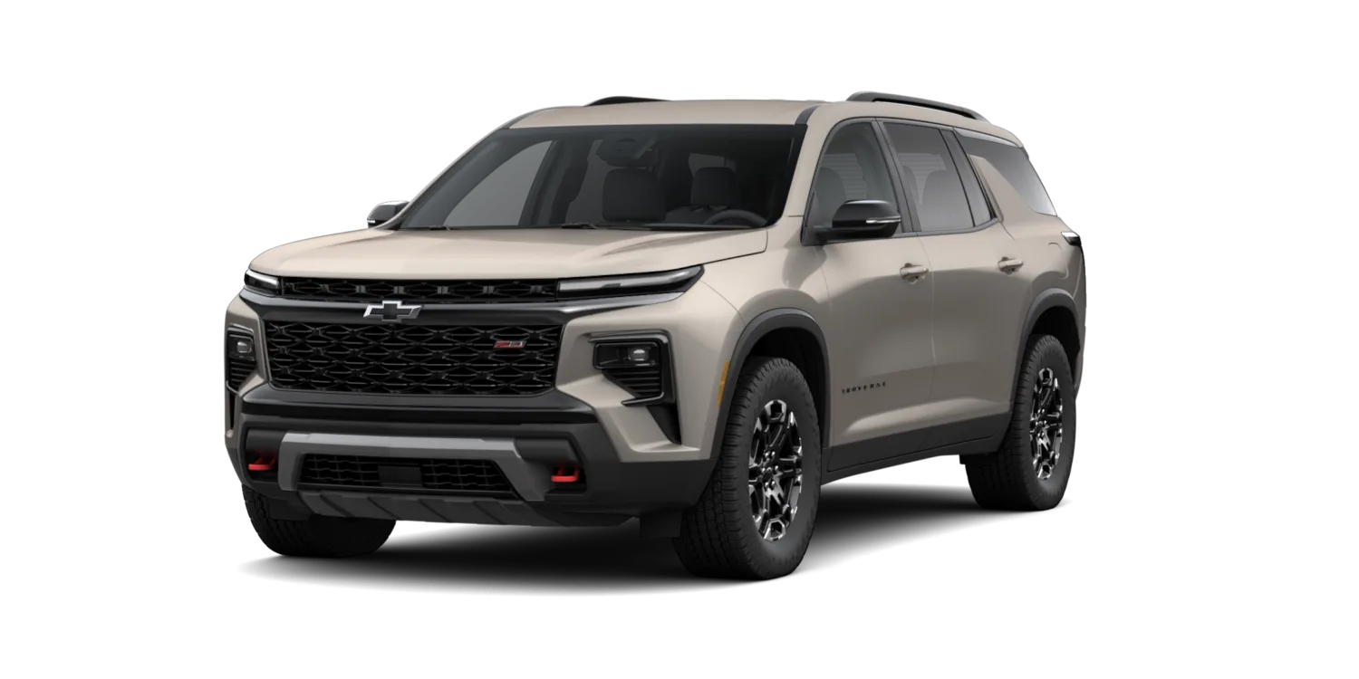 2027 Chevrolet Traverse Z71 in Sandstone Gray, GMC studio render, in stock at Charlie Obaugh in Staunton, Virginia