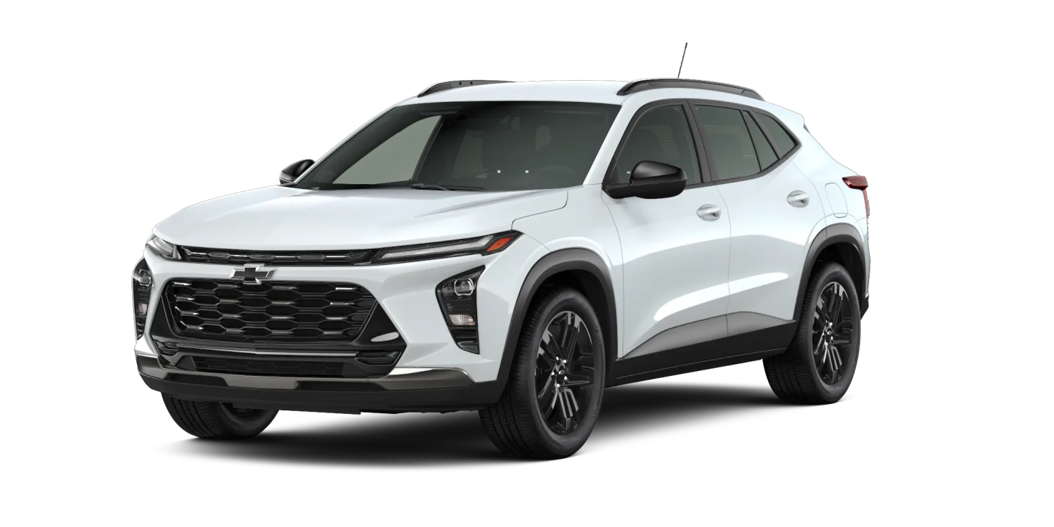 2026 Chevrolet Trax ACTIV in Summit White, GMC studio render, in stock at Charlie Obaugh in Staunton, Virginia