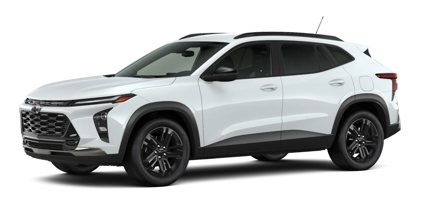 2026 Chevrolet Trax ACTIV in Summit White, GMC studio render, in stock at Charlie Obaugh in Staunton, Virginia