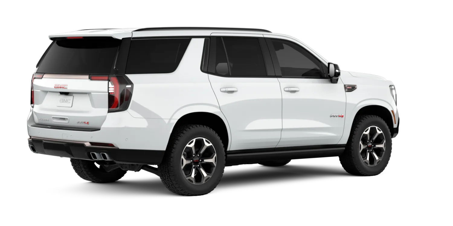 2027 GMC Yukon AT4 Ultimate in Summit White, GMC studio render, in stock at Charlie Obaugh in Staunton, Virginia